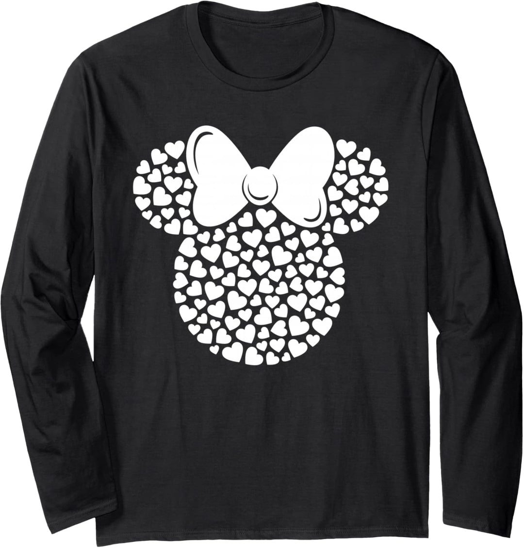 Disney Minnie Mouse Icon Filled with White Hearts Langarmshirt