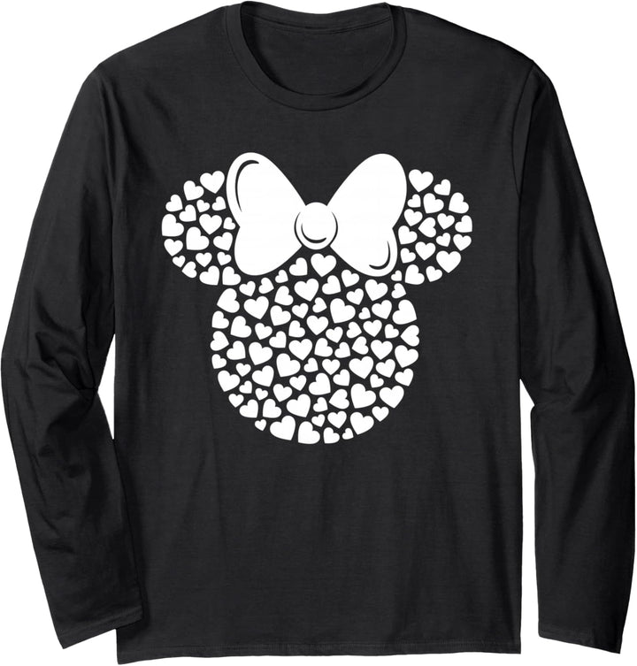 Disney Minnie Mouse Icon Filled with White Hearts Langarmshirt