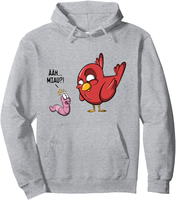 ÄÄH Miau?! Lustiges Vogel und Wurm Spass Fun Witz Spruch Pullover Hoodie