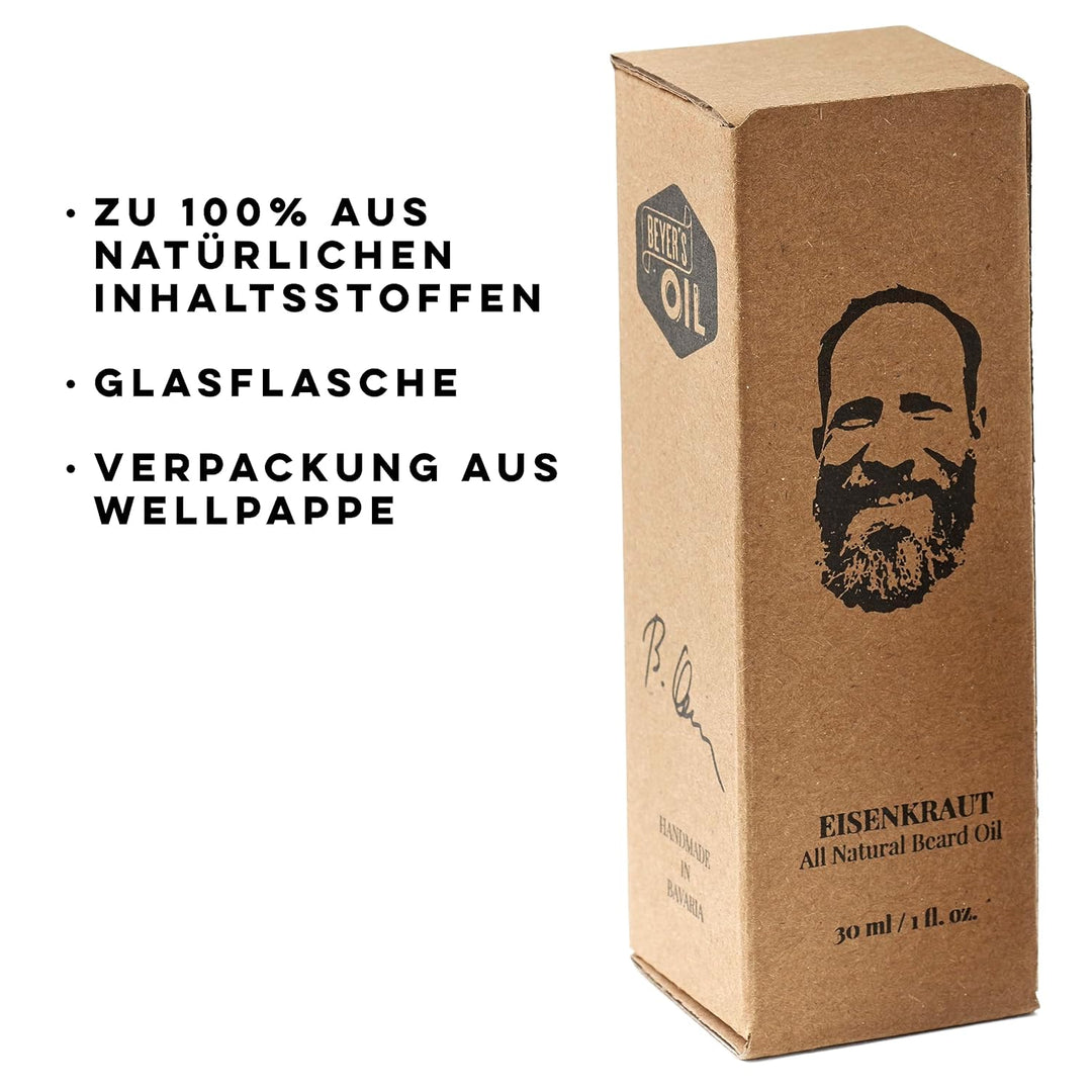 Beyer's Oil Bartöl Eisenkraut 30ml - 100% natürlich - Macht den Bart weich Eisenkraut (Herb frisch)