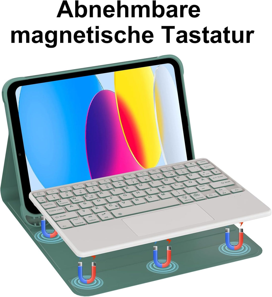 Hülle Beleuchtung Tastatur für iPad A16 11/10 Generation (2025/2022) 11/10.9 Zoll mit Trackpad, Kabe