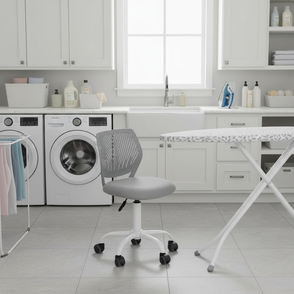 FurnitureR Bügelhocker ergonomisch, höhenverstellbar, ohne Armlehnen, Netzrückenlehne, Sitzfläche 38