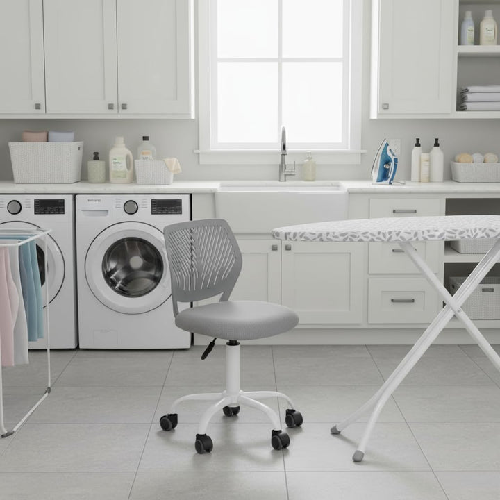 FurnitureR Bügelhocker ergonomisch, höhenverstellbar, ohne Armlehnen, Netzrückenlehne, Sitzfläche 38