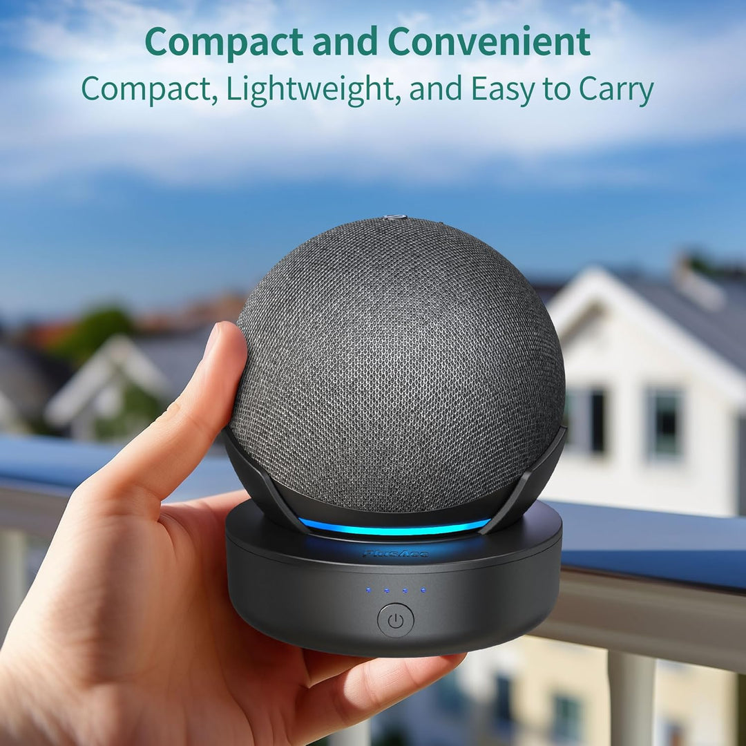 PlusAcc Akku für Dot 4./5. Gen &Goole - Tragbare Batterie Base Ständer Zubehör (Nur Akku) (Schwarz),