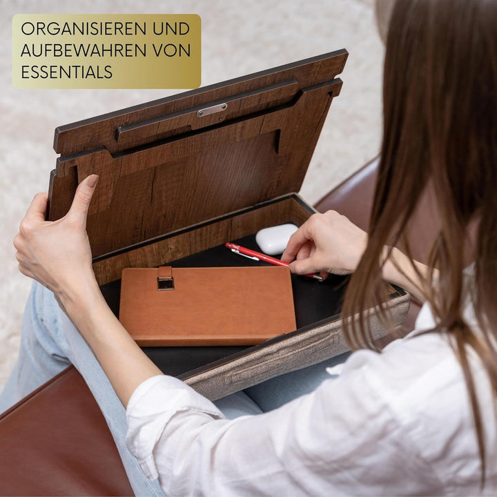 Vigo Wood Buchständer mit Stauraum, Buchhalter, Leseständer, Kochbuchhalter, Rezeptbuch Ständer, Hol