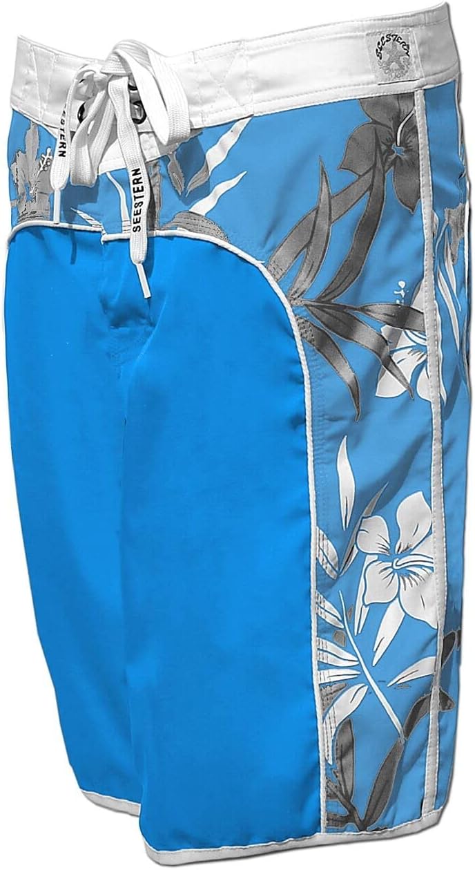 SEESTERN Damen Microstrech Boardshorts Surfshorts Boardshort Badehorts XS-4XL /2123 3XL Türkis, 3XL