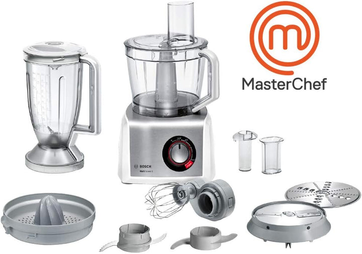 Bosch MC812S820 MultiTalent 8/1.250 Watt / 3.9 Liter/Multizubehör, weiss/edelstahl Version 2019 Weis