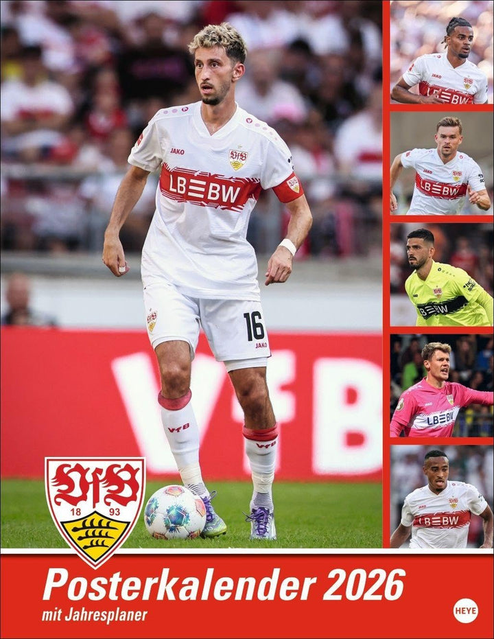 VfB Stuttgart Posterkalender 2026: Die Fussballstars im Poster-Format. Wandkalender mit den besten S