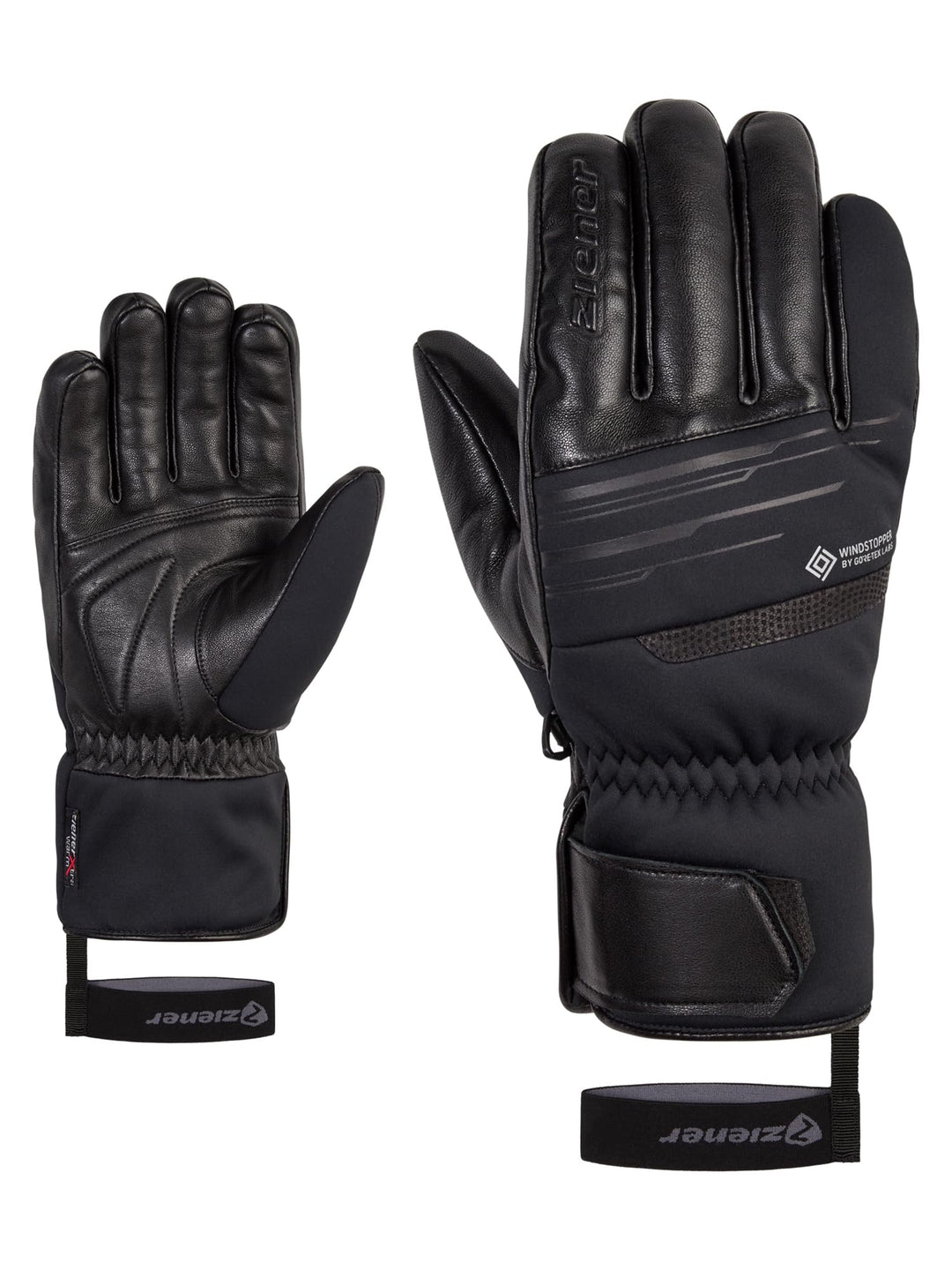 Ziener Herren Garcel Ski-Handschuhe/Wintersport | Primaloft, Soft-Shell 8 Schwarz, 8 Schwarz