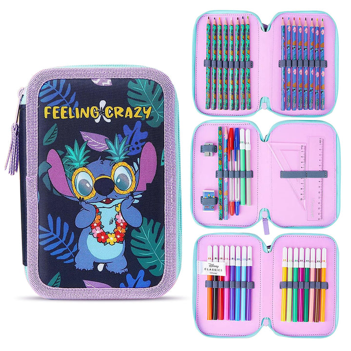 Disney Federmäppchen Mädchen Die Eiskönigin Stitch Federtasche Mädchen Gefüllt Schulmäppchen 2 3 Fäc