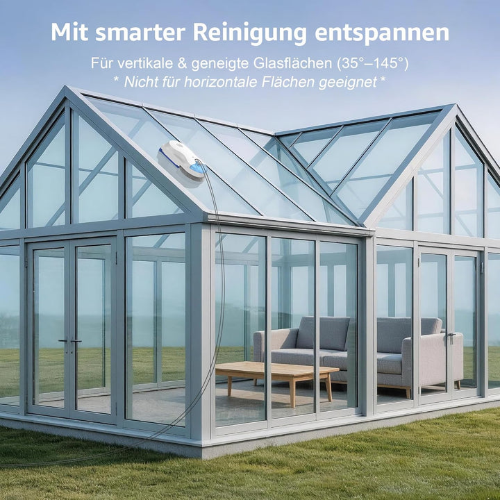 Hutt R10 Fensterputzroboter, Hybrid Nass-Trocken Reinigungssystem mit rotierender Nassreinigung & ra
