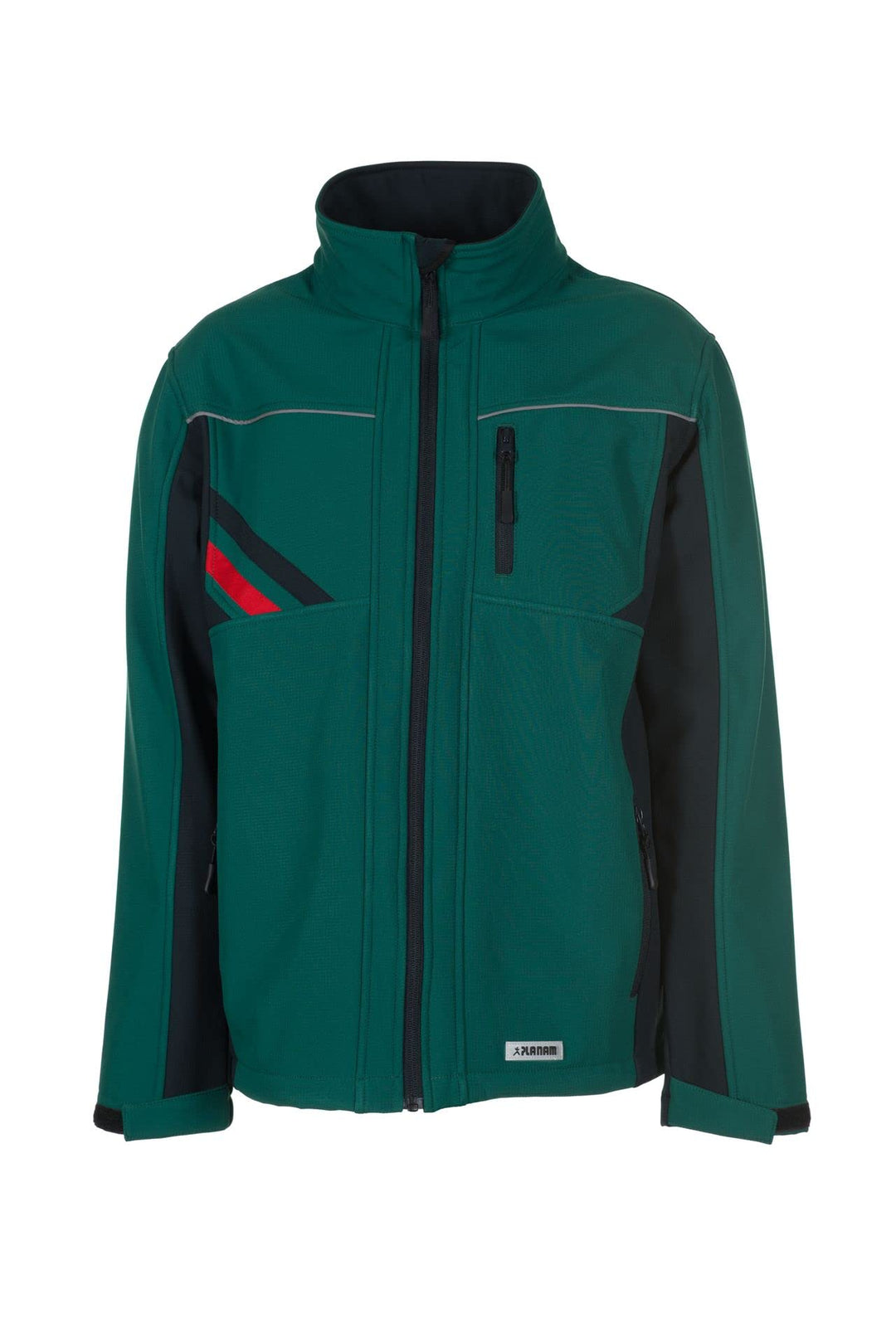 Planam Highline Herren Winter Softshelljacke grün schwarz rot Modell 2385 Grösse XXXL 3XL grün/schwa