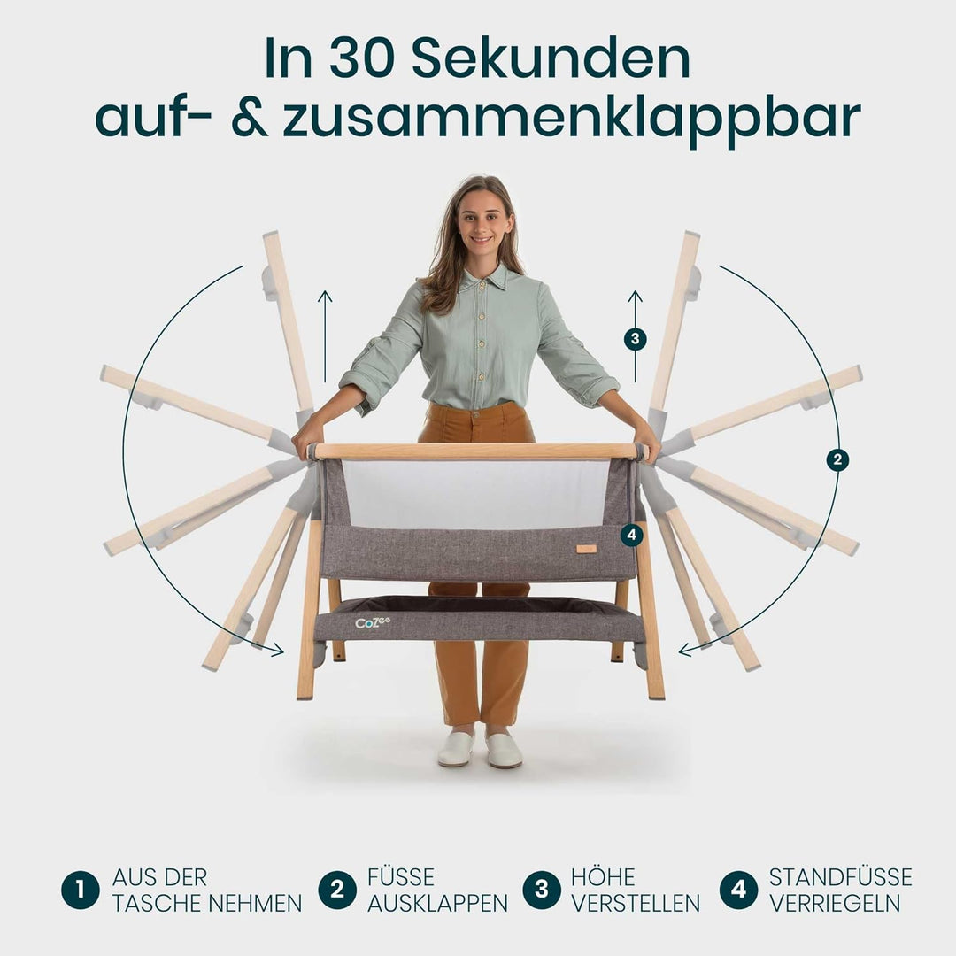 Tutti Banini CoZee Beistellbett Babybett Reisebett Krippe - Eiche und