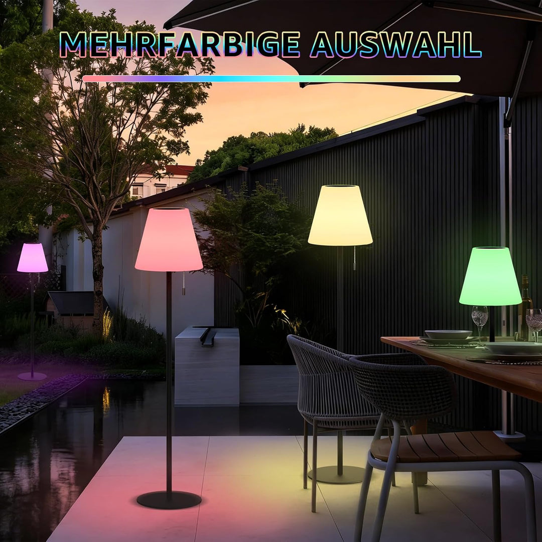 uuffoo Solar Stehlampe Aussen - Wiederaufladbare Dimmbare LED Stehlampen USB Höhenverstellbar Solarl
