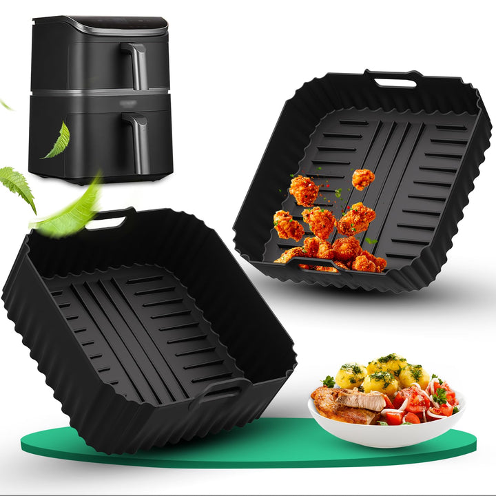 2 Stück Silikonform HeissLuftfritteuse für COSORI Turbo Tower Pro Heissluftfritteuse 10,8L Double St