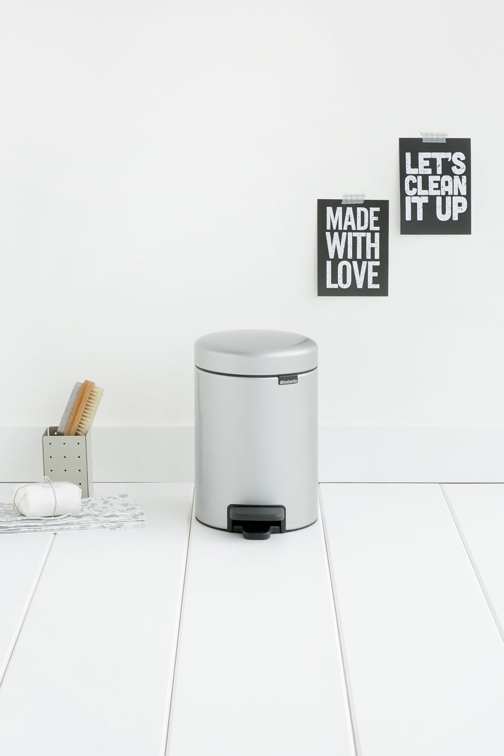 Brabantia 113260 Treteimer mit Inneneimer aus Kunststoff, stahl, Metallic Grau, 3 Liter 3 Liter Meta