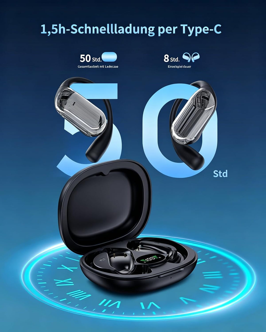 KI Übersetzer Kopfhörer Bluetooth 6.1 4-in-1 Echtzeit 198 Sprachen Übersetzungskopfhörer 50 Std Über