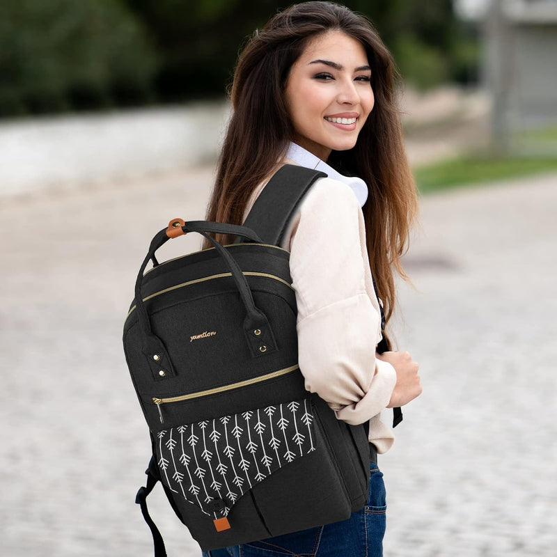 YAMTION 15,6 Zoll Laptop Rucksack Damen,Schulrucksack Mädchen Teenager mit USB Ladeanschluss & Lapto