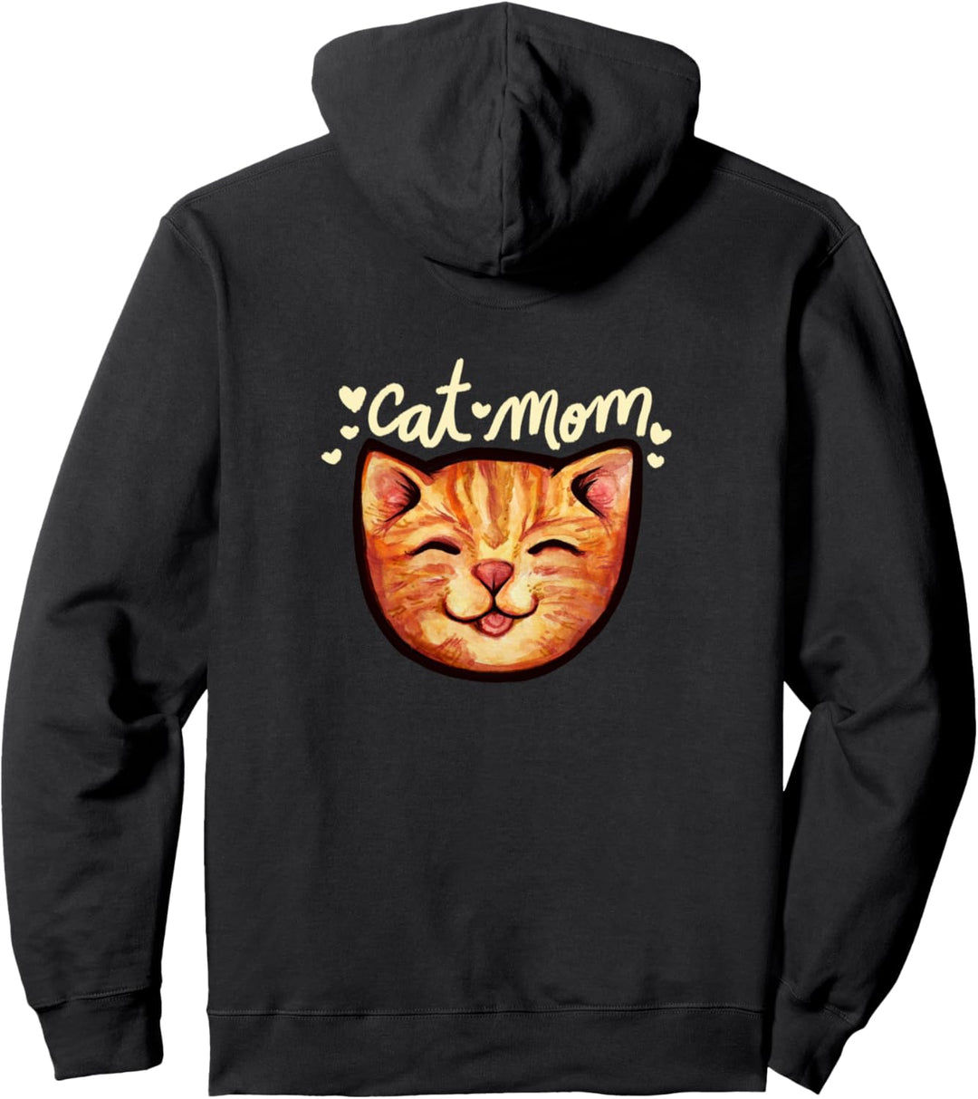 Happy Orange Tabby Cat Nette Katze Cat Mom Pullover Hoodie