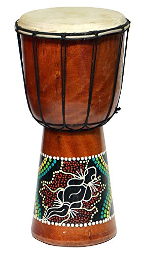 25 cm Djembe - Bongo mit Dot Paint Gecko Bemalung als Geschenk-Idee Afrika Style Drum Trommel 22