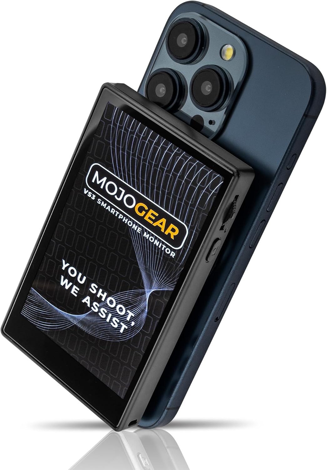 MOJOGEAR VS4 Touchscreen Selfie Vlog Monitor — Externer Bildschirm für Smartphone Rückkamera — WiFi