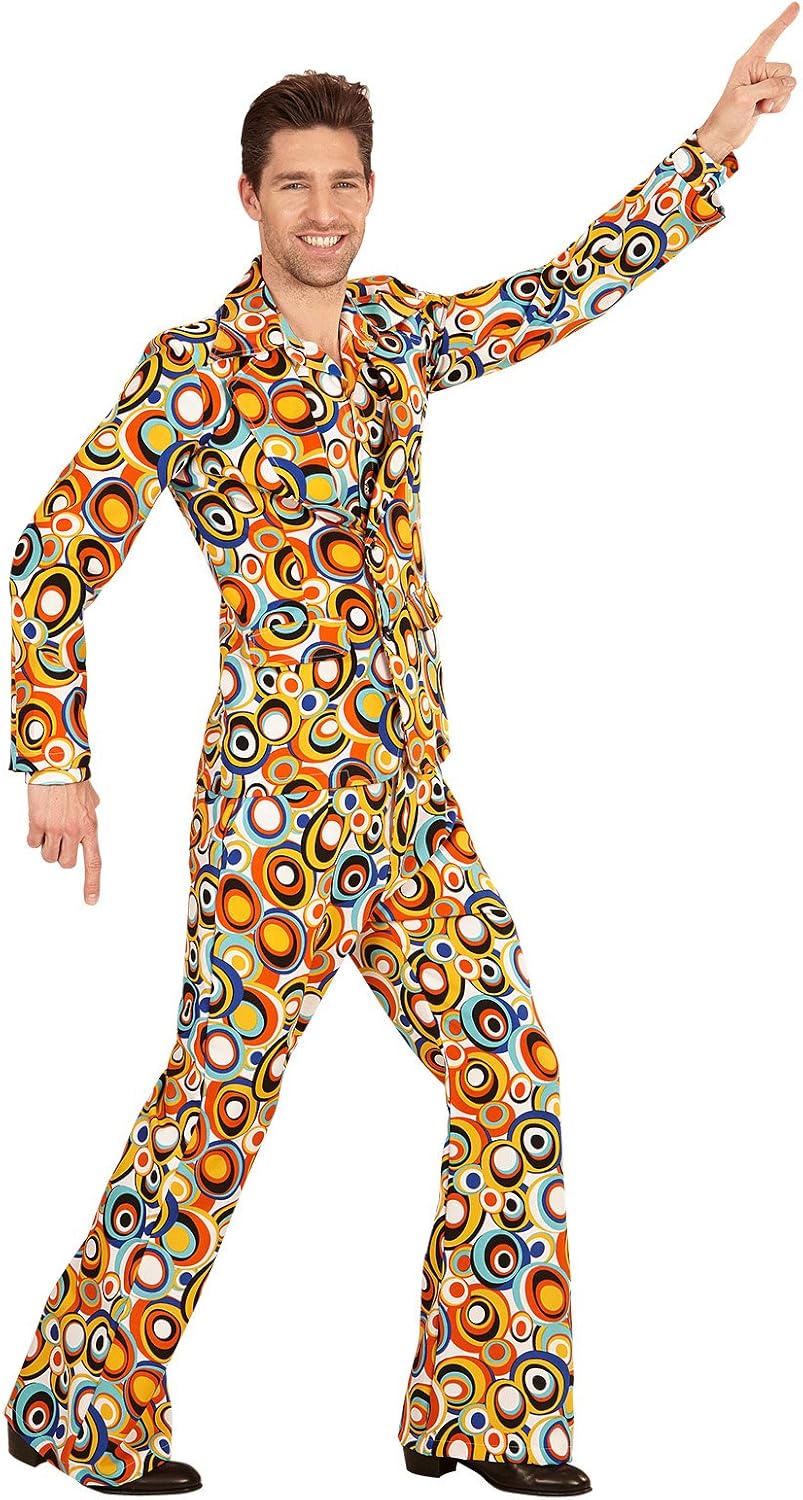 shoperama 70er Jahre Retro Herren ANZUG Bubbles Disco Herren-Kostüm Jackett Hose Siebziger Schlager