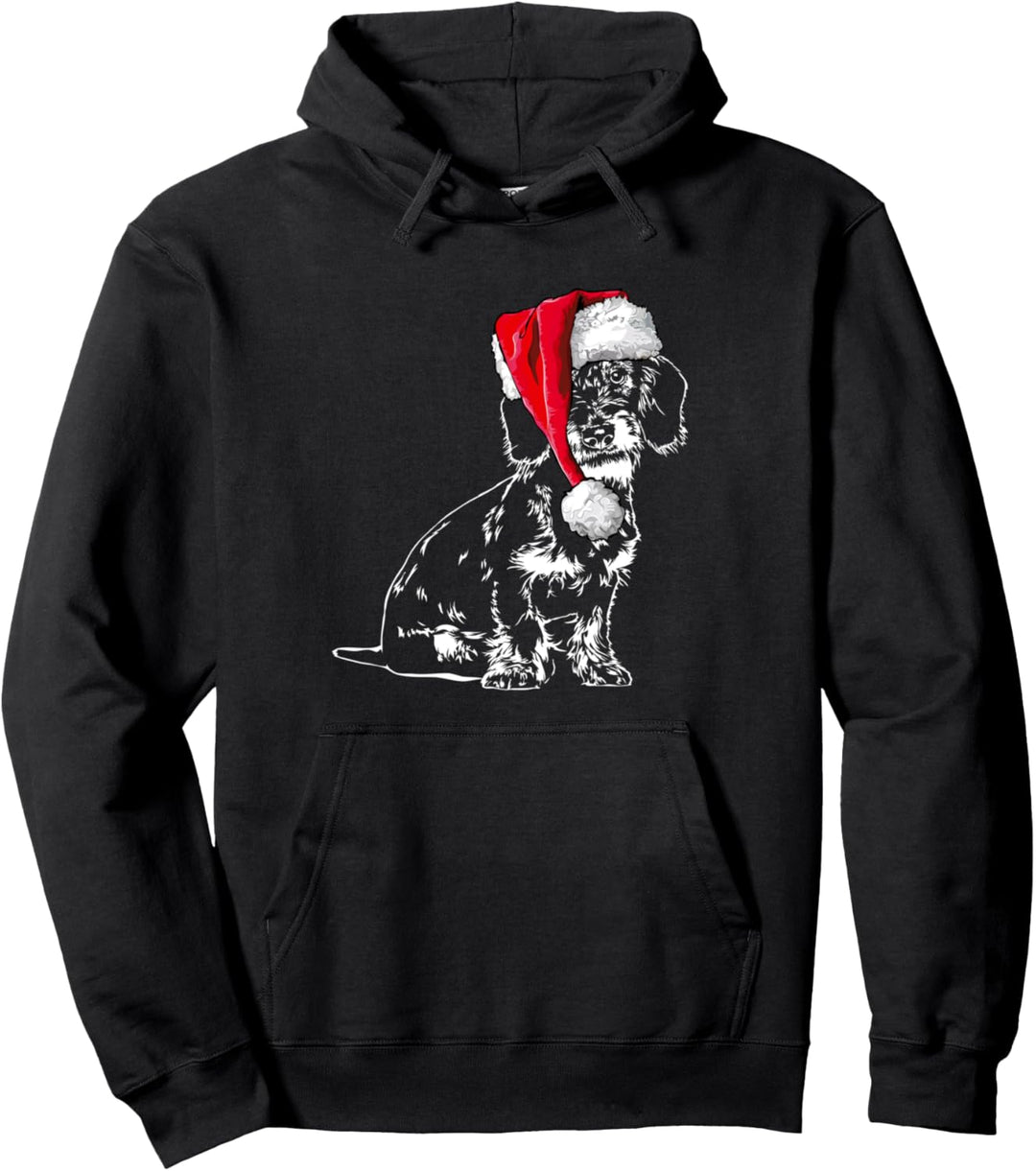 Lustiger Rauhaardackel Weihnachtsmann Weihnachten Hunde Pullover Hoodie