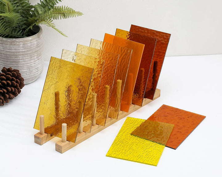 Lanyani 10 Blatt transparente Buntglasplatten, 10,2 x 15,2 cm, farbiges strukturiertes Kathedralglas