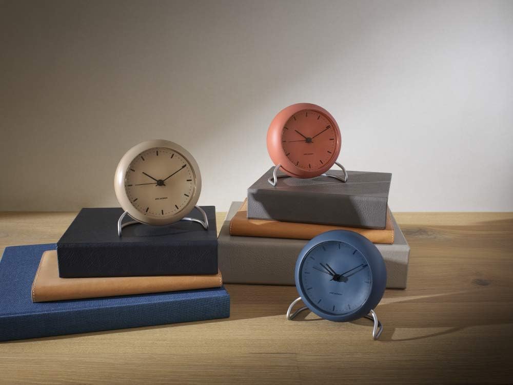 Arne Jacobsen Tischuhr orange 11cm