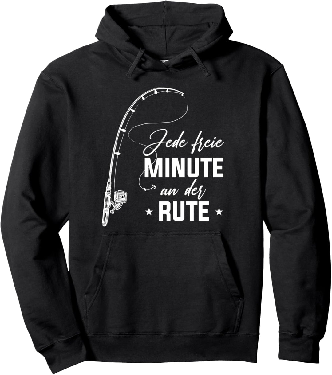 Jede freie Minute an der Rute Angler Angeln Pullover Hoodie