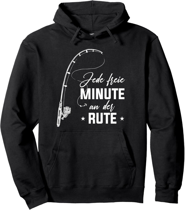 Jede freie Minute an der Rute Angler Angeln Pullover Hoodie