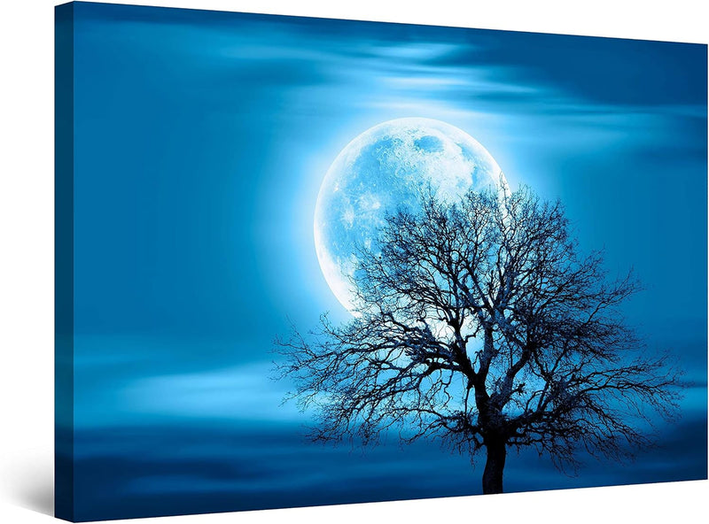 Startonight Bilder - Blauer Himmel und Baum - Leinwandbilder Moderne Kunst, Wanddeko Kunstdrucke, Wa