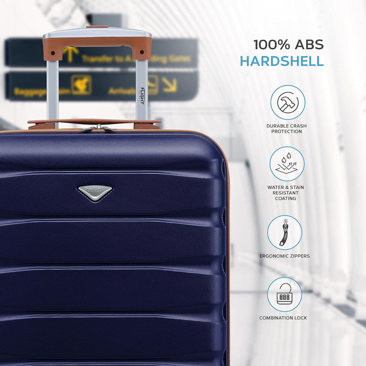 Flight Knight Leichte 4-Rad-ABS-Hartschalenkoffer Handgepack, zugelassen fur uber 60 Fluggesellschaf