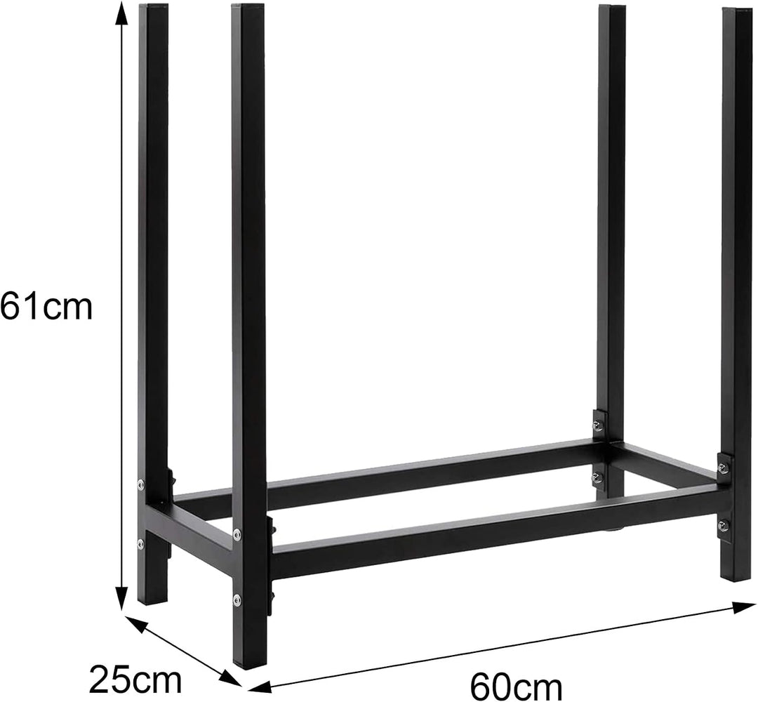 SCHMIDT security tools Kaminholzregal 60x25x61cm Stahl Schwarz Brennholzregal Holzstapelhilfe Holzun