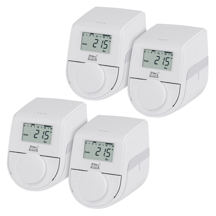 DNT 4er-Set Heizkörperthermostat ThermoTune, Stand-Alone, ca. 4 Jahre Batterielaufzeit, 4er-Set
