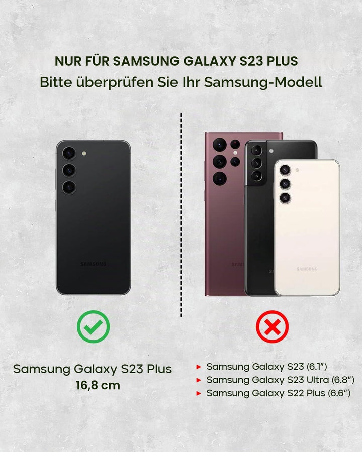 Porter Riley - Lederhülle für Samsung Galaxy S23 Plus. Premium Echtleder Standhülle/Cover/Brieftasch