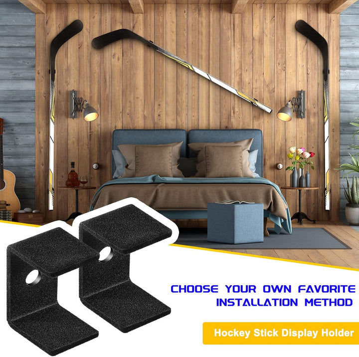 6 Stück Hockeyschlägerhalter schwarz Hockeyschläger Display Aufhänger Eishockeyschläger Wandhalterun