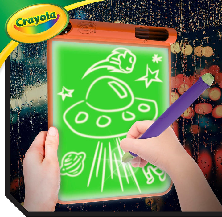 Crayola - Travel Glow Art Studio, Leuchttafel, Spiel und Geschenk für Kinder, ab 6 Jahren, 04-2506