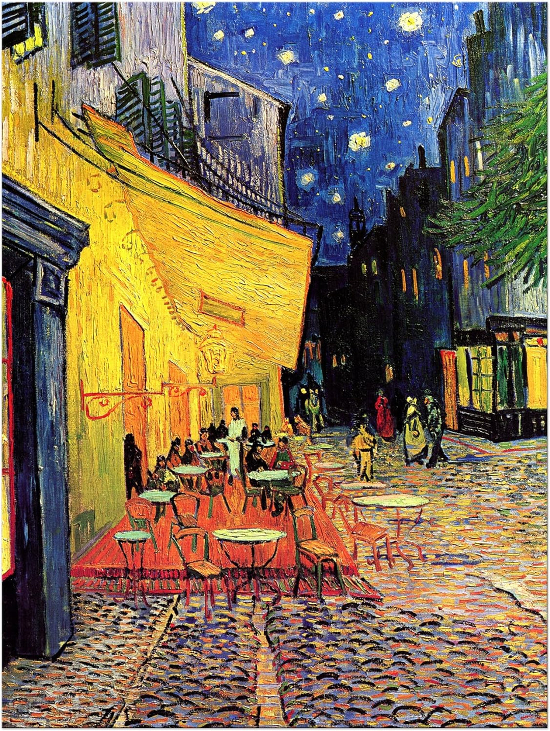 Bilderdepot24 Bild auf Leinwand | Vincent van Gogh Caféterrasse am Abend in 60x80 cm als Wandbild |