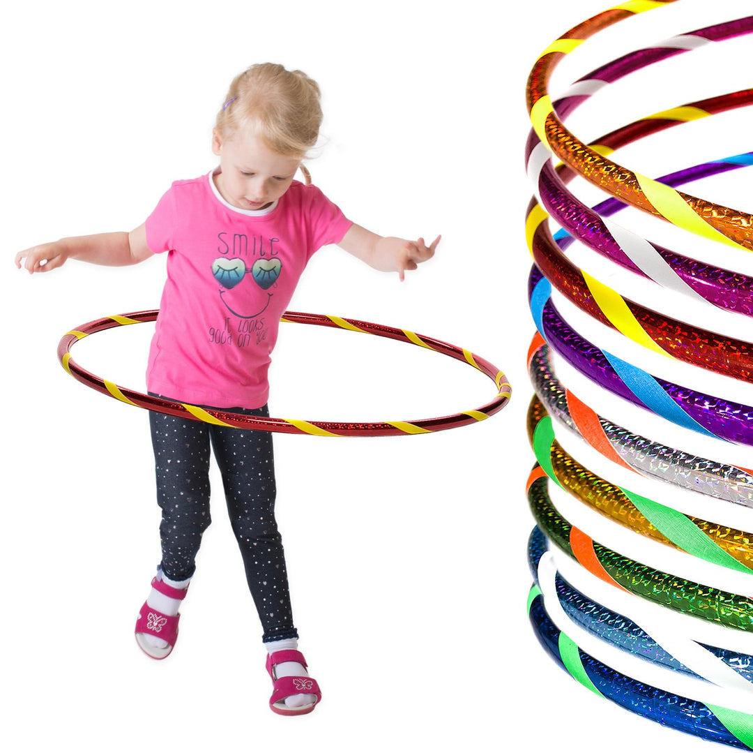 Funny Kinder Hula Hoop Reifen mit Hologramm-Muster Ø60cm Hologramm-Rot-Gelb, Ø60cm Hologramm-Rot-Gel