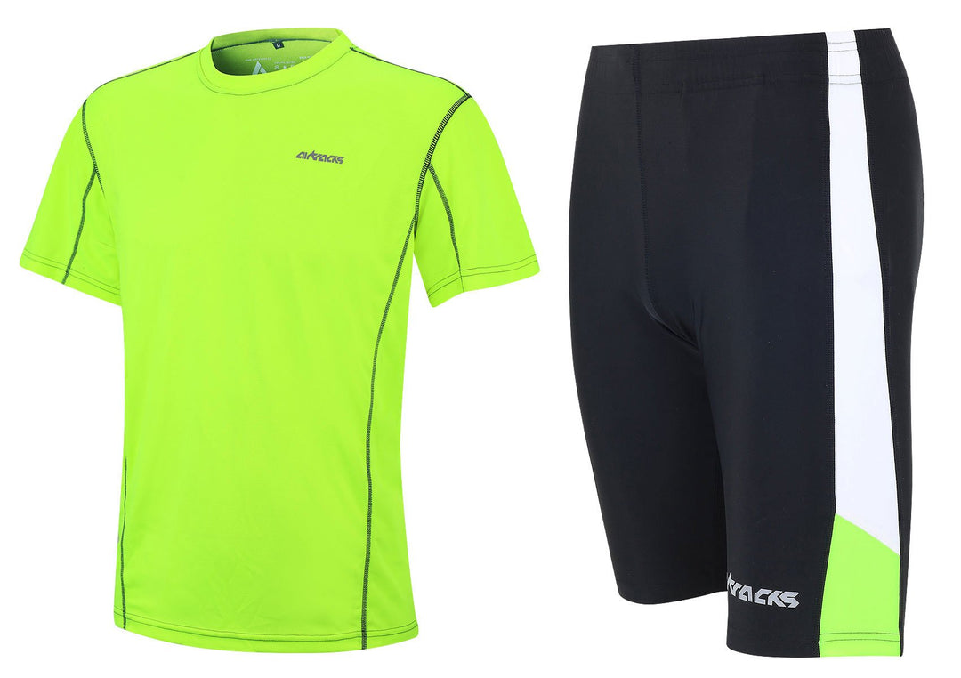 Airtracks Funktions Laufset - Laufhose Kurz + Laufshirt Kurzarm Pro Air - Atmungsaktiv – Schnelltroc