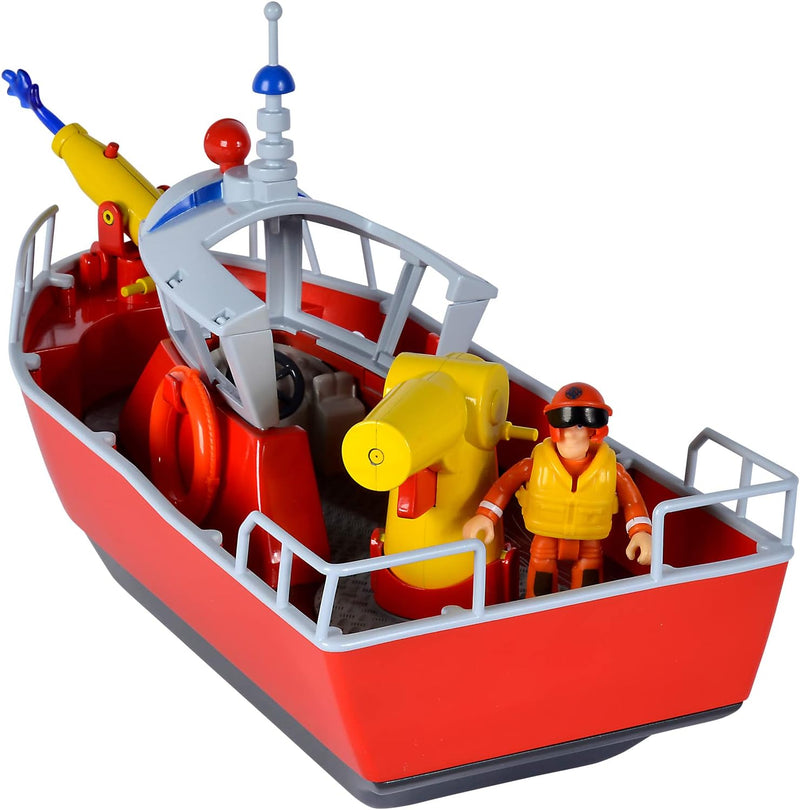 Simba - Feuerwehrmann Sam Titan Feuerwehrboot 32 cm mit Sam Actionfigur ab 3 Jahren