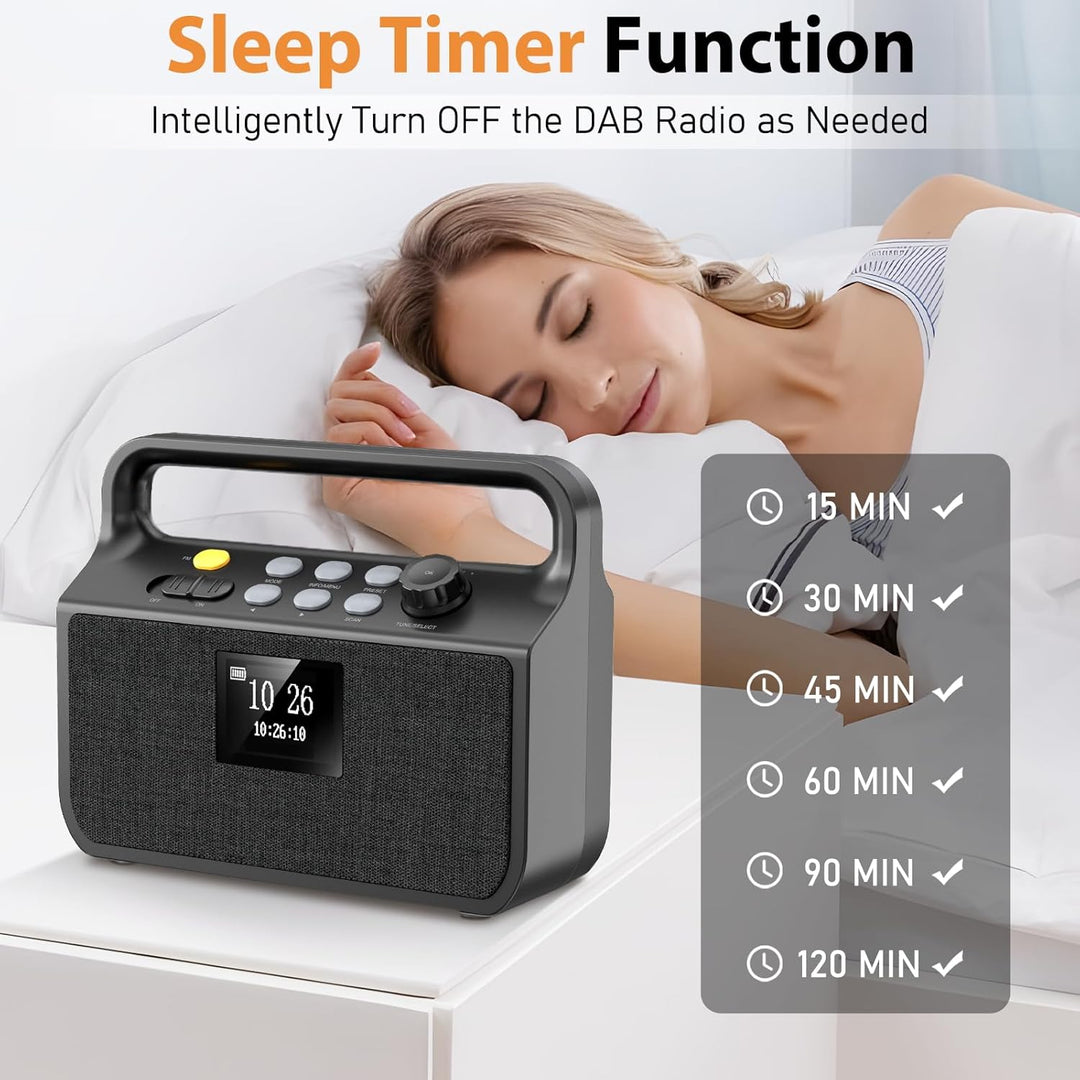 20000mAh Bluetooth Radio mit Handyladefunktion, DAB/FM Radio mit TF Karte, AUX IN, TFT Bildschirm, A