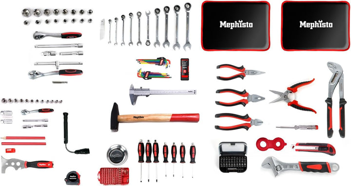 Mephisto Werkzeugtrolley Werkzeugkoffer mit Trolleyfunktion gefüllt mit Werkzeug Set 299 tlg. Werkze
