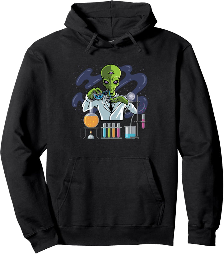Psychedelischer Alien-Labortechniker Pullover Hoodie