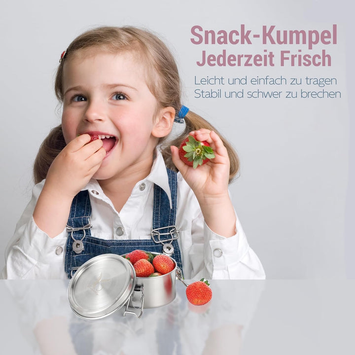 Kieaisy Edelstahl Dose (3 Stück), Lebensmittelbehälter Kinder, 400ml Klein Dosen, Snackbox, Aufbewah