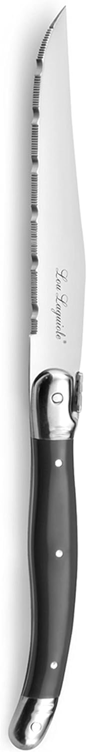 Lou Laguiole Steakmesser Set 6-teilig | 2511 Steakmesser mit Tradition und Stil | Griffe in Anthrazi