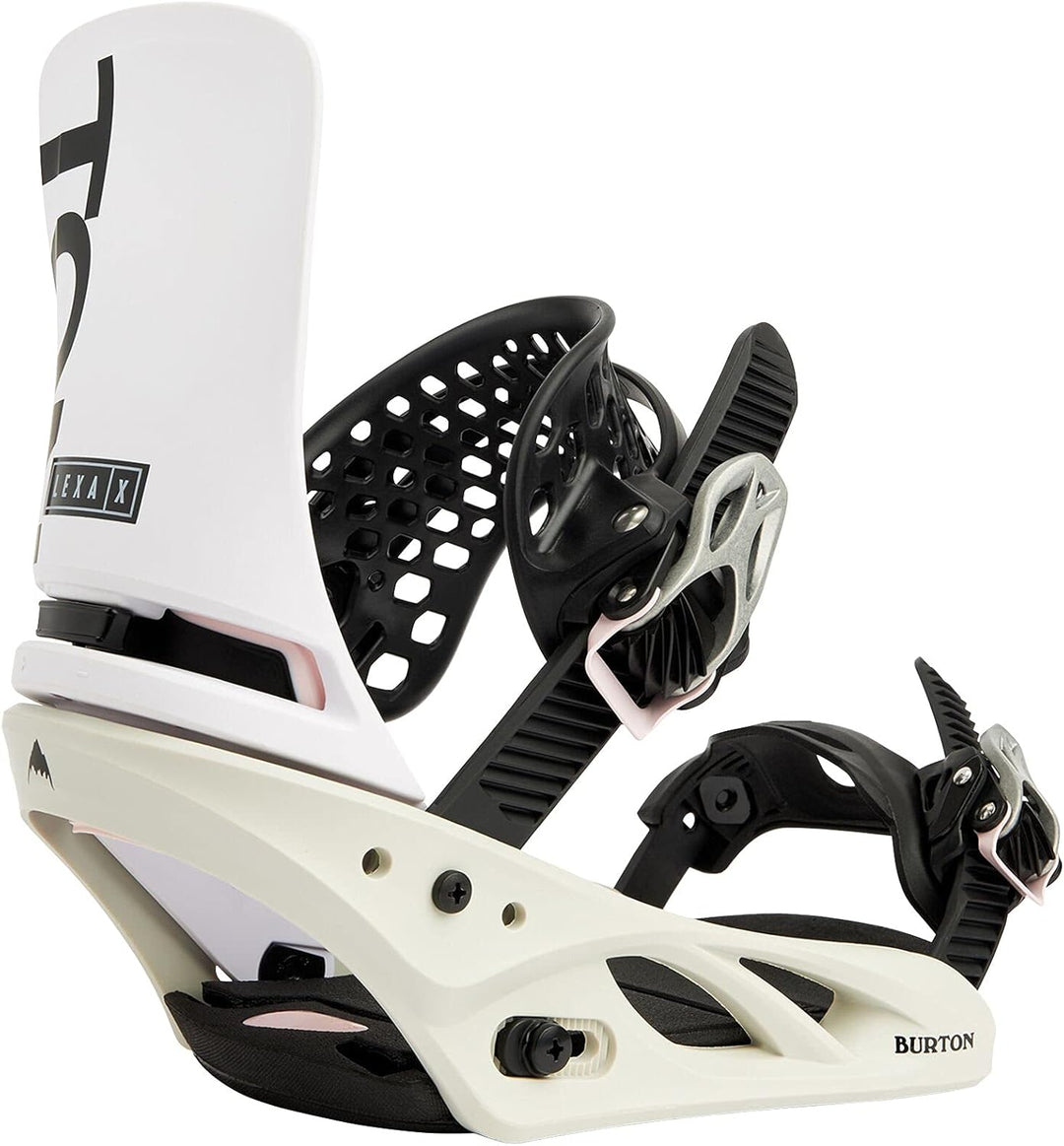 Burton Lexa X Damen Snowboard Biendings, Wei&#xDF;/Grau/Logo M (6-8)