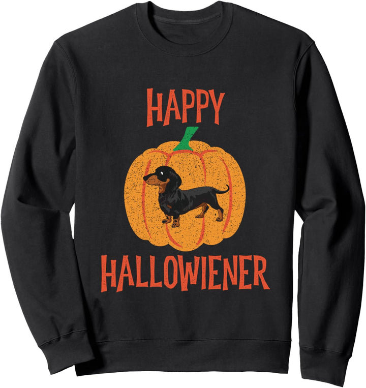 Dackel Happy Hallowiener Komisch Wiener Hund Halloween Joke Sweatshirt
