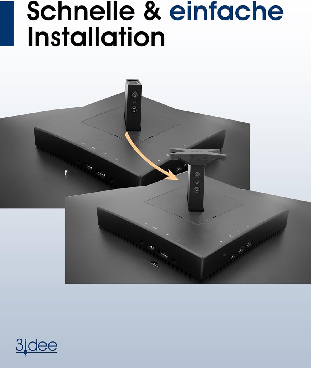 3IDEE VESA Adapter kompatibel mit HP Omen 27c Monitor - Monitor Halterung Adapter 75x75 mm - für Mon